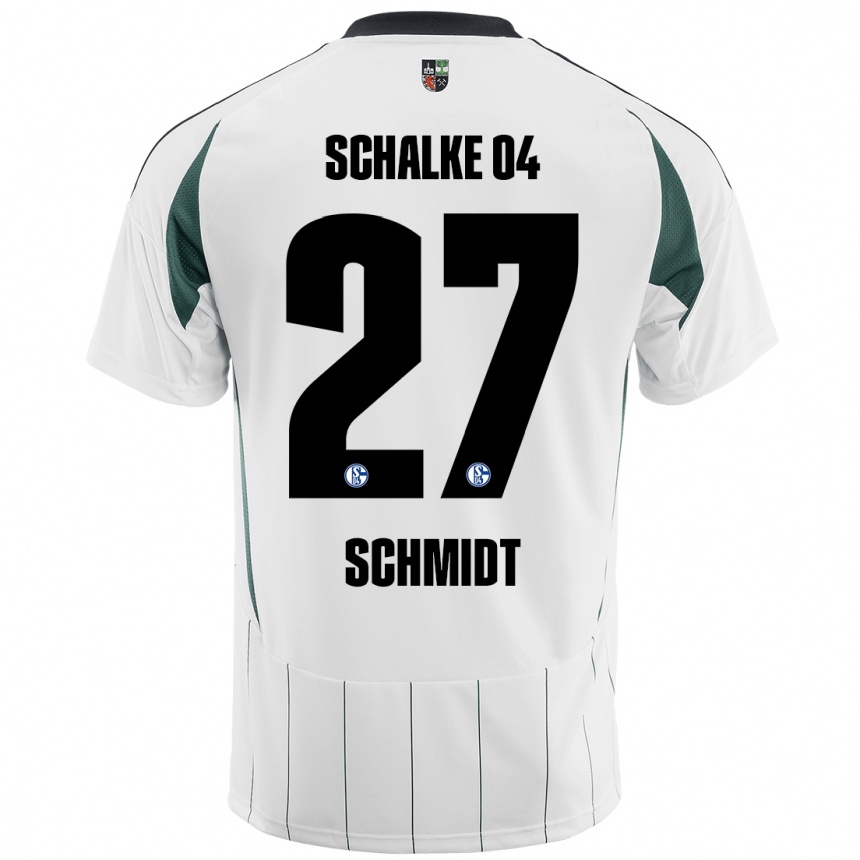 Kids Football Tim Schmidt #27 White Green Away Jersey 2024/25 T-Shirt Nz