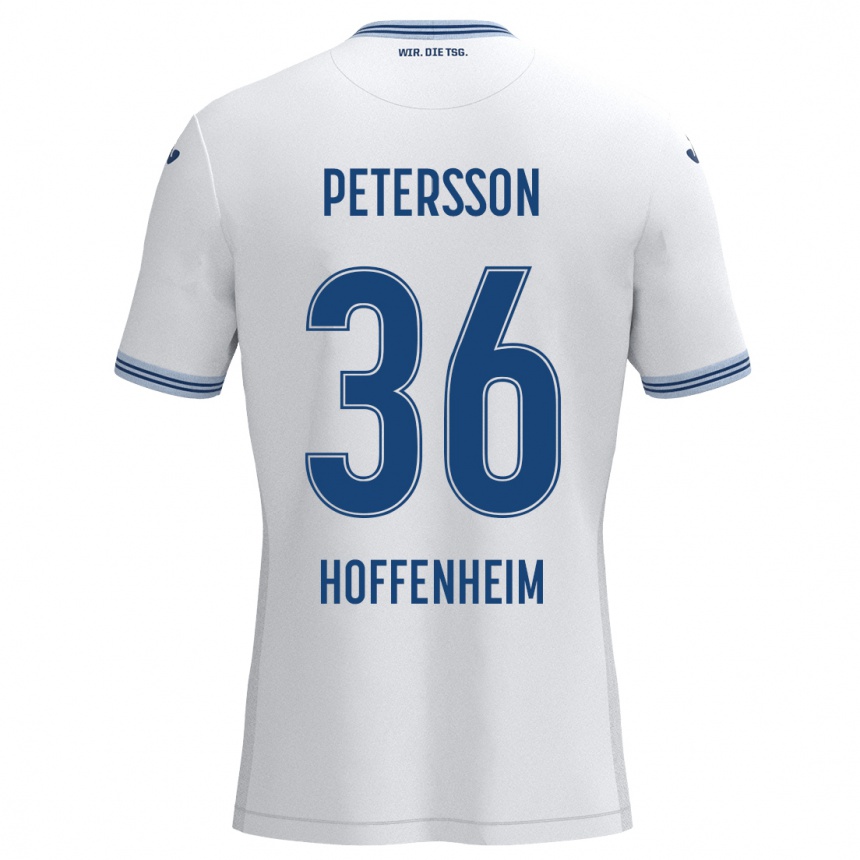 Kids Football Lúkas Petersson #36 White Blue Away Jersey 2024/25 T-Shirt Nz