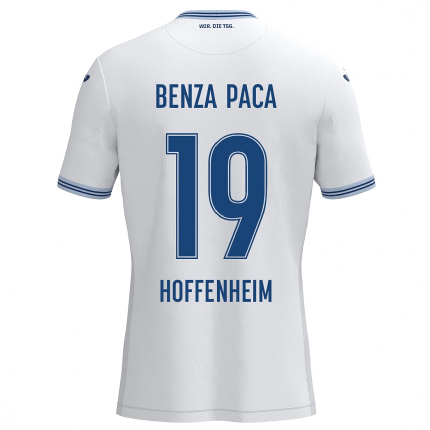 Kids Football Lynes Benza Paca #19 White Blue Away Jersey 2024/25 T-Shirt Nz