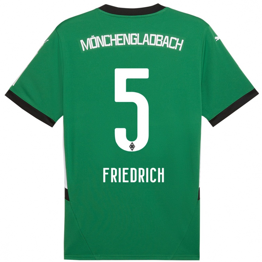 Kids Football Marvin Friedrich #5 Green White Away Jersey 2024/25 T-Shirt Nz