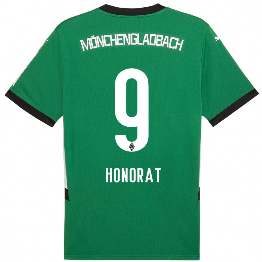 Kids Football Franck Honorat #9 Green White Away Jersey 2024/25 T-Shirt Nz