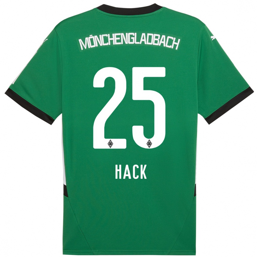 Kids Football Robin Hack #25 Green White Away Jersey 2024/25 T-Shirt Nz