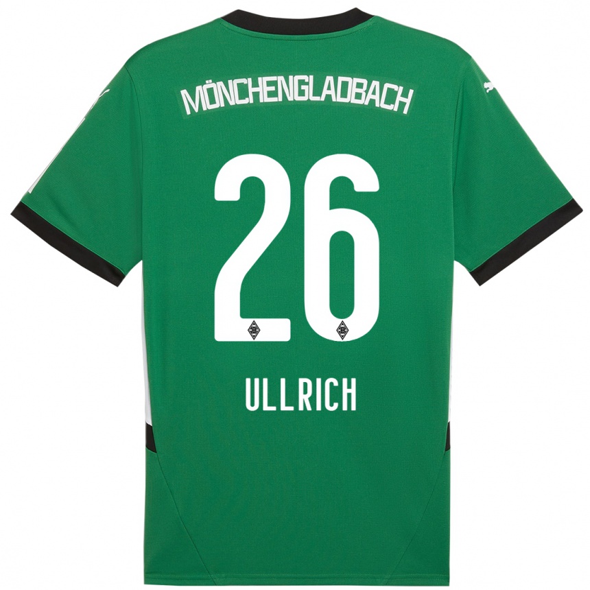 Kids Football Lukas Ullrich #26 Green White Away Jersey 2024/25 T-Shirt Nz