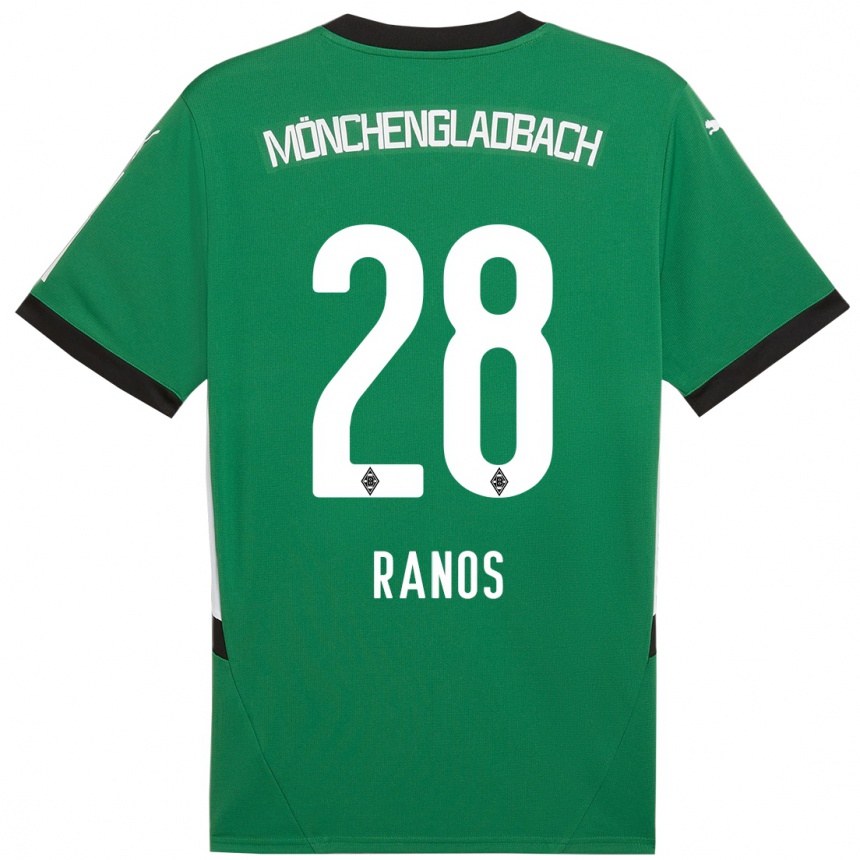 Kids Football Grant-Leon Ranos #28 Green White Away Jersey 2024/25 T-Shirt Nz