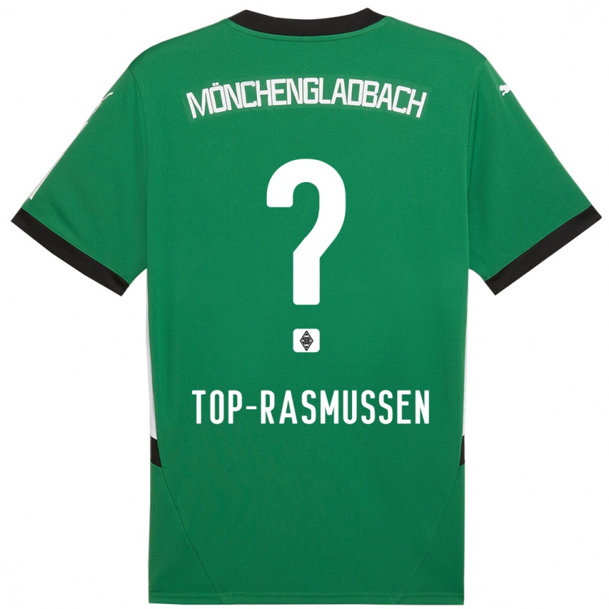 Kids Football Tristan Top-Rasmussen #0 Green White Away Jersey 2024/25 T-Shirt Nz