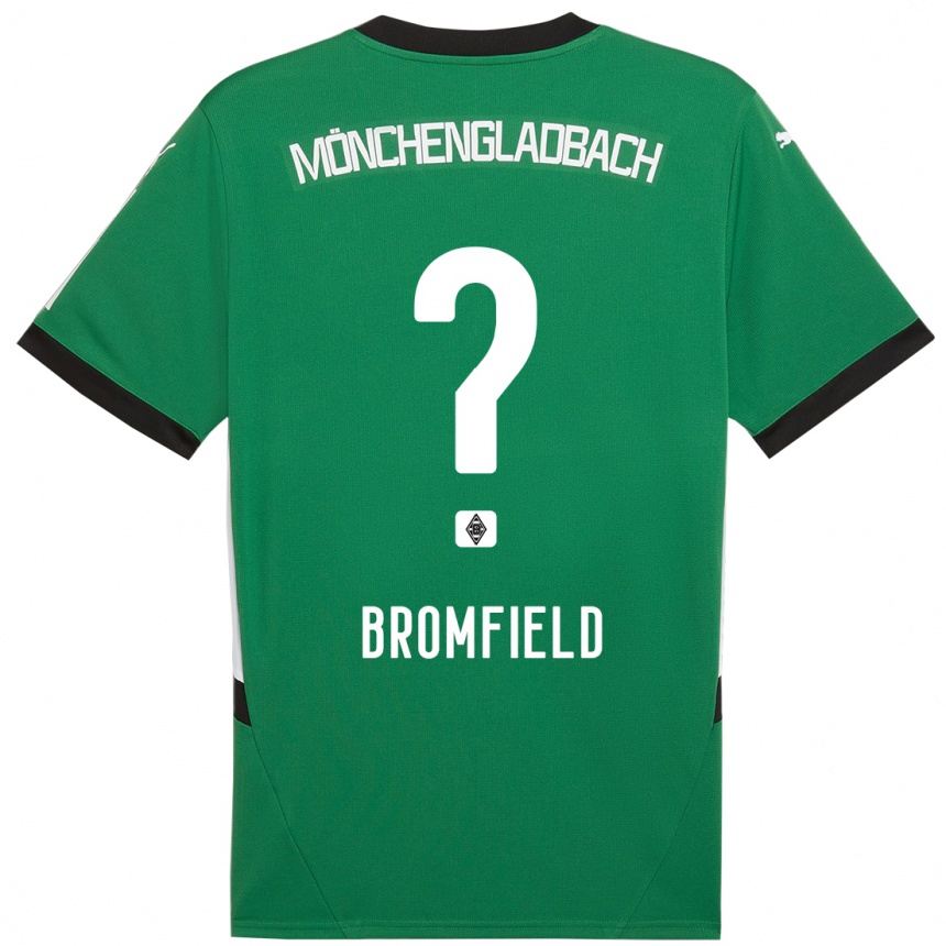 Kids Football Rio Bromfield #0 Green White Away Jersey 2024/25 T-Shirt Nz