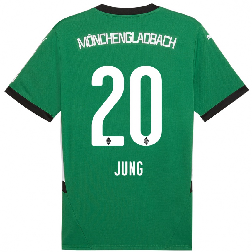 Kids Football In-Gyom Jung #20 Green White Away Jersey 2024/25 T-Shirt Nz