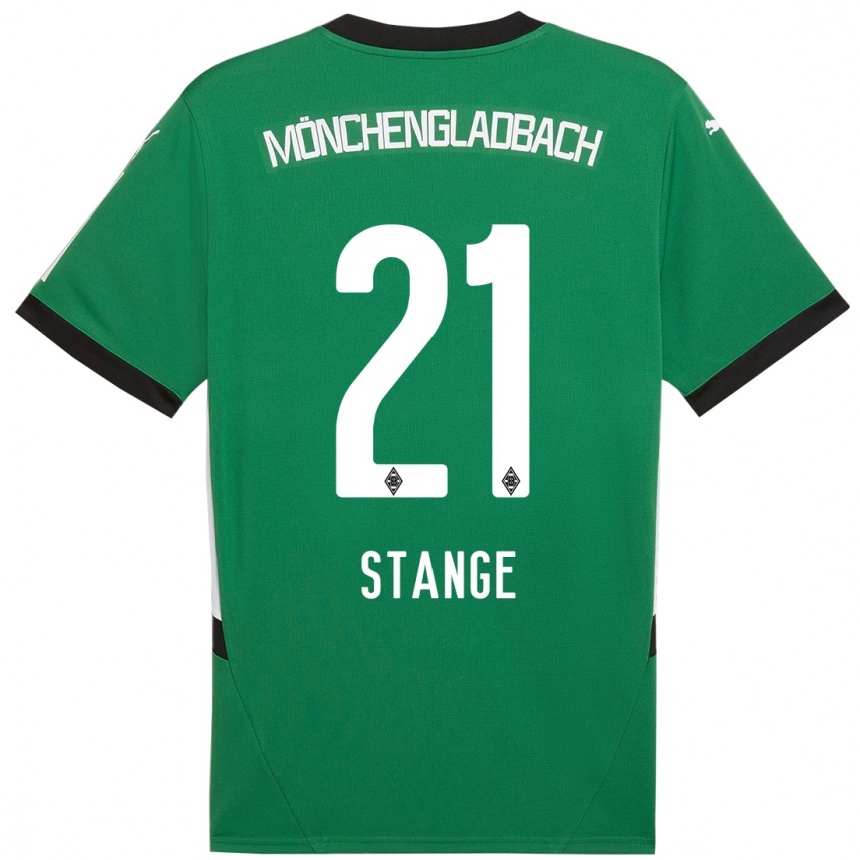 Kids Football Veit Stange #21 Green White Away Jersey 2024/25 T-Shirt Nz