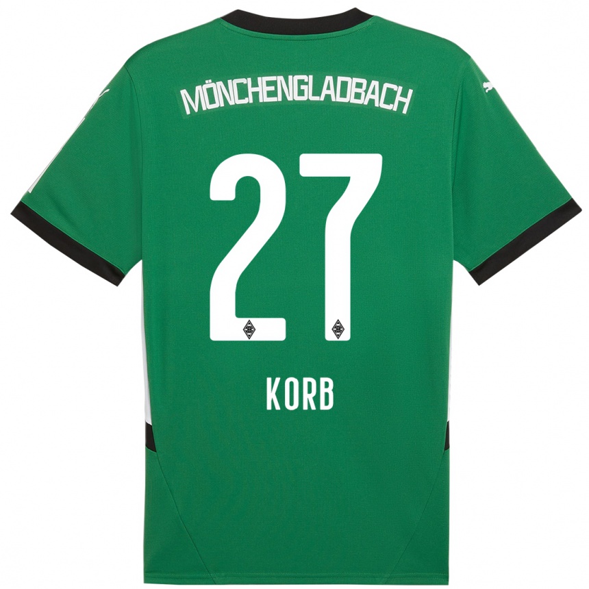 Kids Football Julian Korb #27 Green White Away Jersey 2024/25 T-Shirt Nz