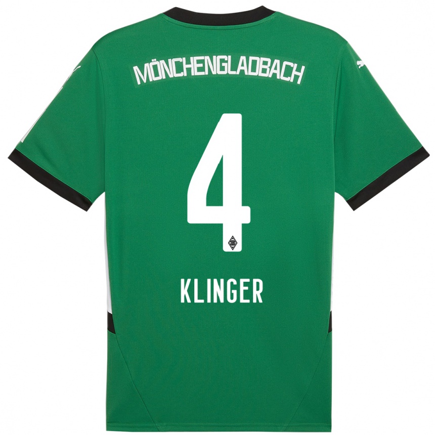 Kids Football Nina Klinger #4 Green White Away Jersey 2024/25 T-Shirt Nz