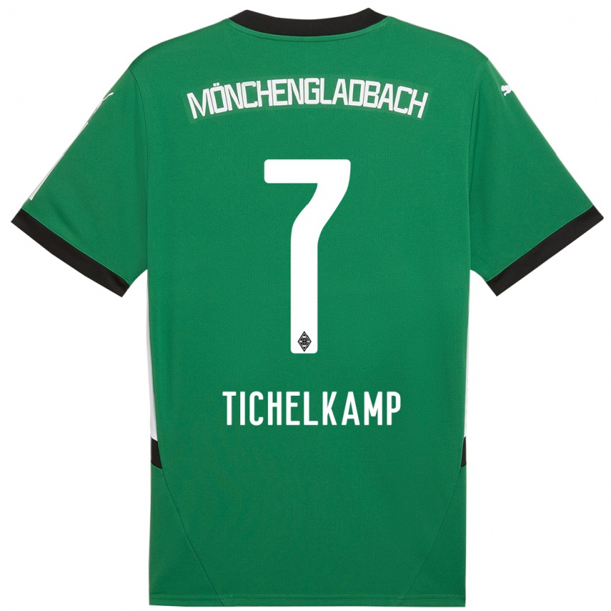 Kids Football Emily Tichelkamp #7 Green White Away Jersey 2024/25 T-Shirt Nz