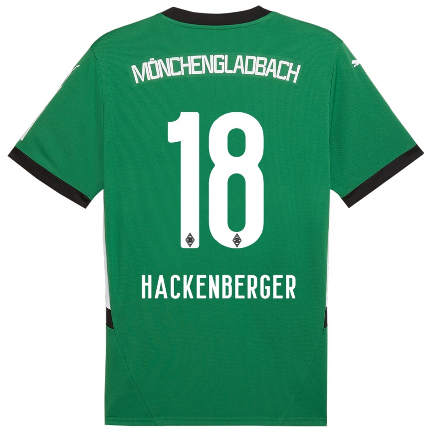 Kids Football Jessica Hackenberger #18 Green White Away Jersey 2024/25 T-Shirt Nz