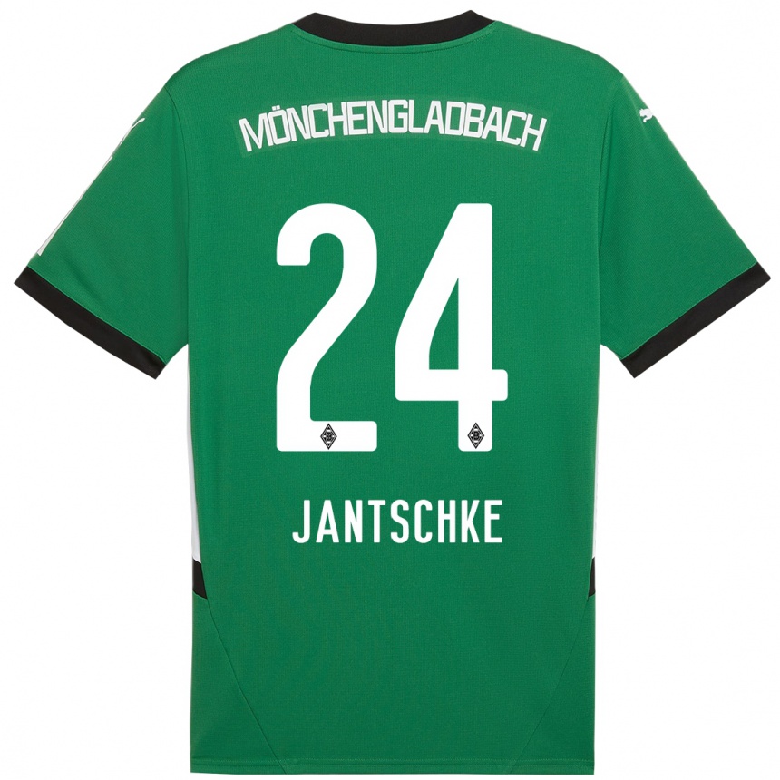 Kids Football Tony Jantschke #24 Green White Away Jersey 2024/25 T-Shirt Nz