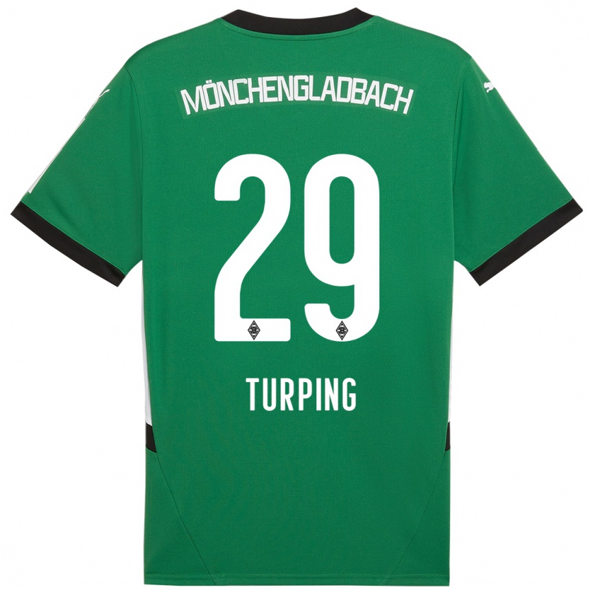 Kids Football Selim Turping #29 Green White Away Jersey 2024/25 T-Shirt Nz