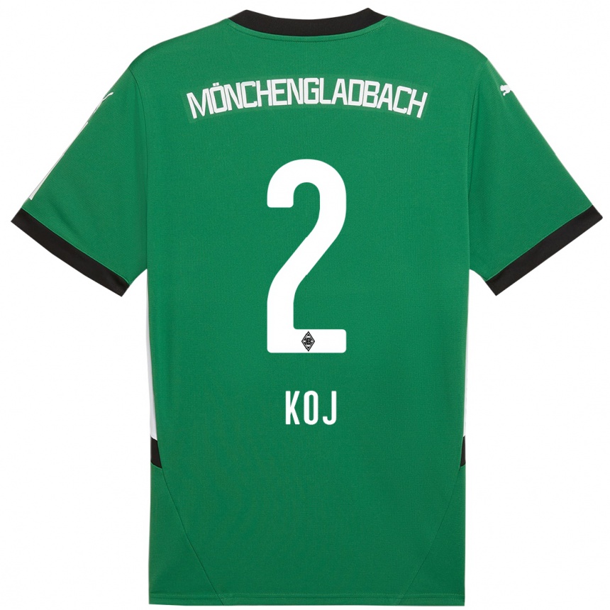 Kids Football Julia Koj #2 Green White Away Jersey 2024/25 T-Shirt Nz