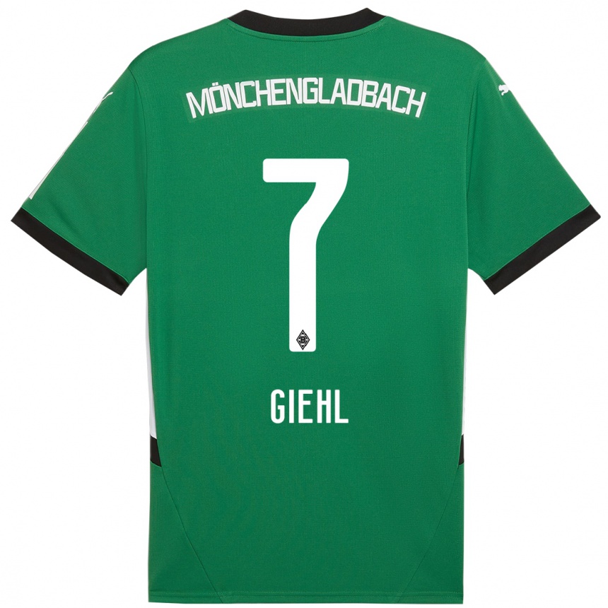 Kids Football Madita Giehl #7 Green White Away Jersey 2024/25 T-Shirt Nz