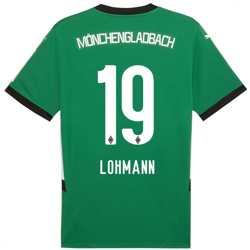 Kids Football Mona Lohmann #19 Green White Away Jersey 2024/25 T-Shirt Nz