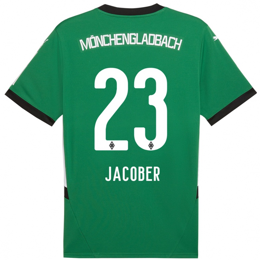 Kids Football Magdalena Jacober #23 Green White Away Jersey 2024/25 T-Shirt Nz