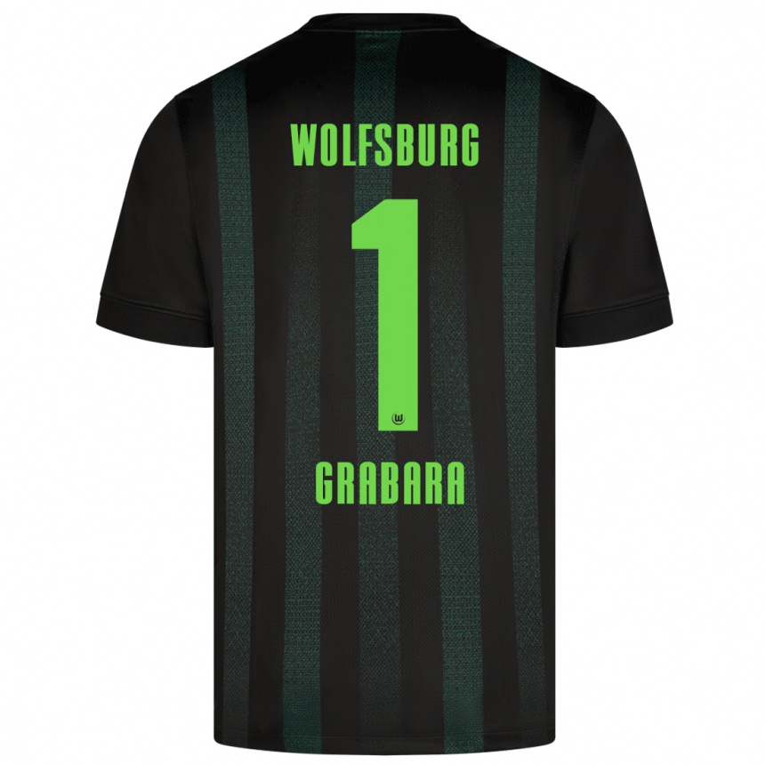 Kids Football Kamil Grabara #1 Dark Green Away Jersey 2024/25 T-Shirt Nz