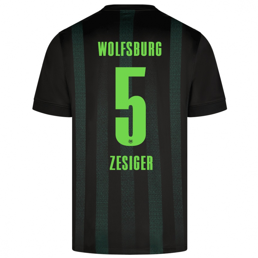 Kids Football Cédric Zesiger #5 Dark Green Away Jersey 2024/25 T-Shirt Nz