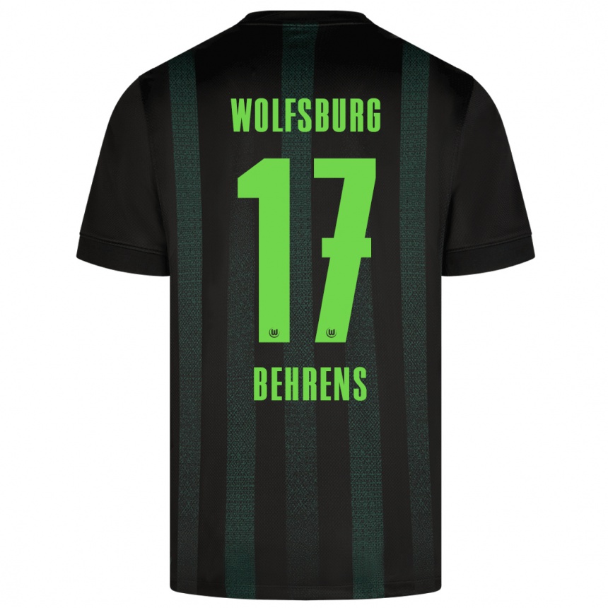 Kids Football Kevin Behrens #17 Dark Green Away Jersey 2024/25 T-Shirt Nz