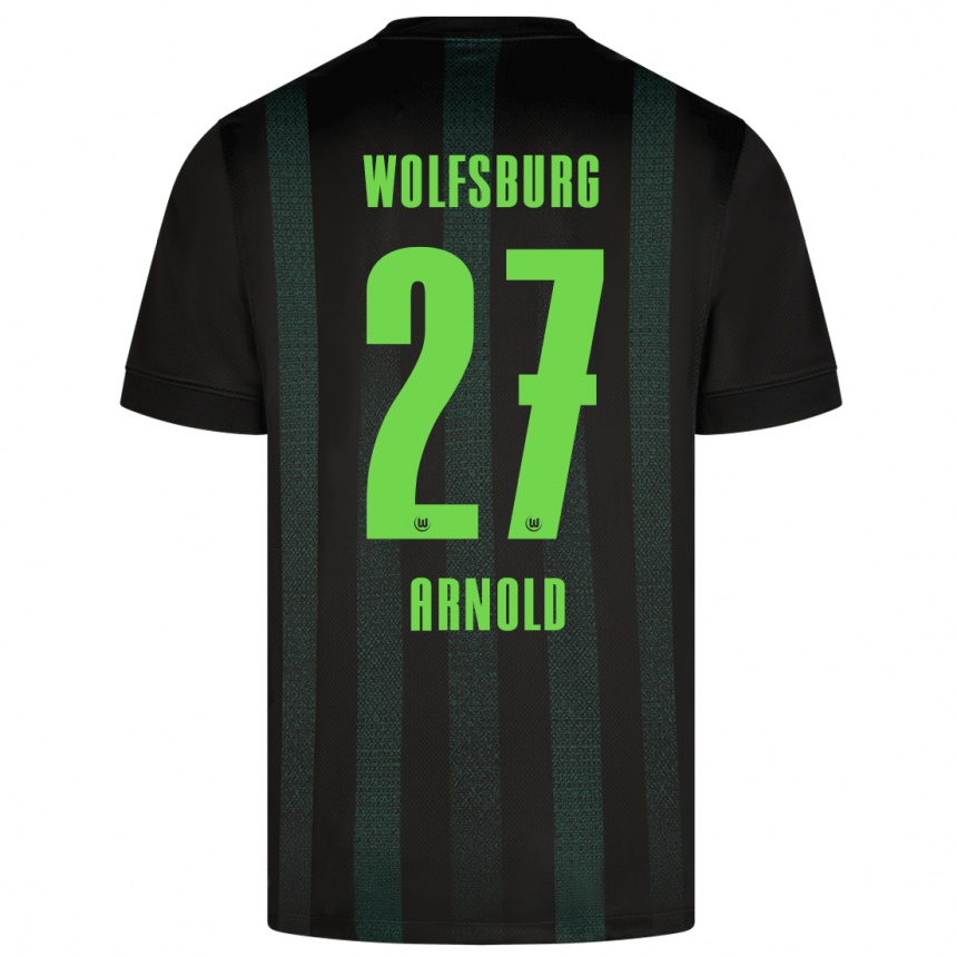 Kids Football Maximilian Arnold #27 Dark Green Away Jersey 2024/25 T-Shirt Nz