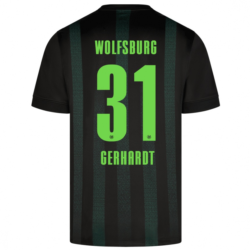 Kids Football Yannick Gerhardt #31 Dark Green Away Jersey 2024/25 T-Shirt Nz