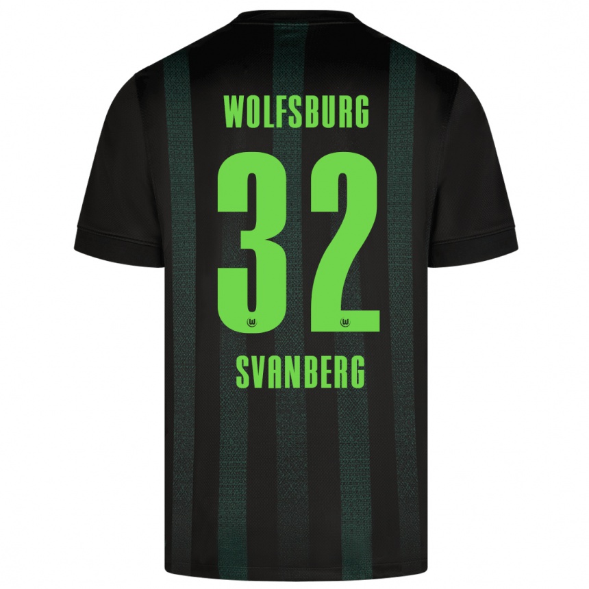 Kids Football Mattias Svanberg #32 Dark Green Away Jersey 2024/25 T-Shirt Nz