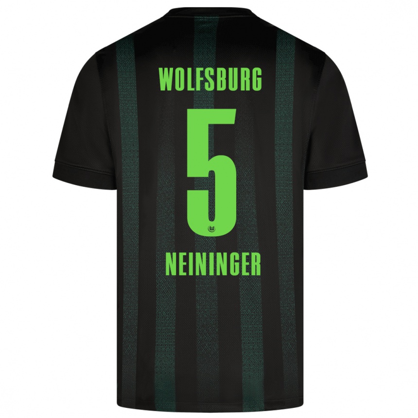 Kids Football Tim Neininger #5 Dark Green Away Jersey 2024/25 T-Shirt Nz