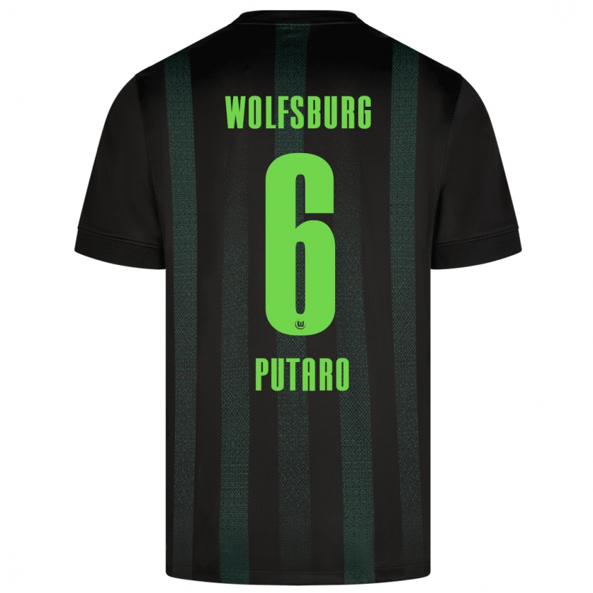 Kids Football Luca Putaro #6 Dark Green Away Jersey 2024/25 T-Shirt Nz