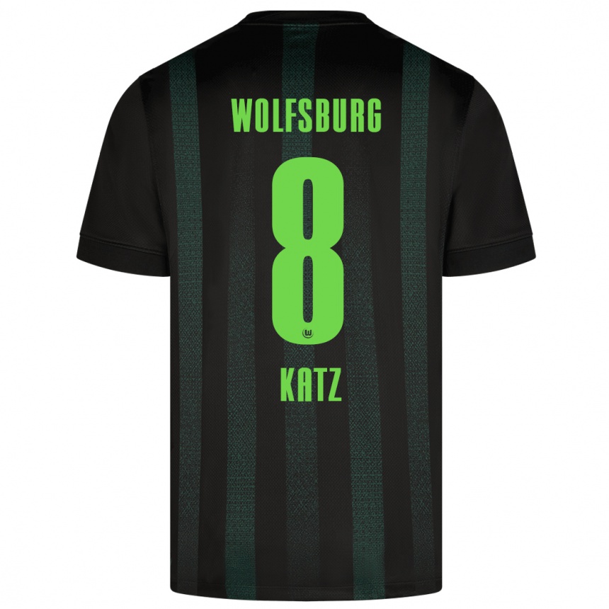 Kids Football Bruno Katz #8 Dark Green Away Jersey 2024/25 T-Shirt Nz