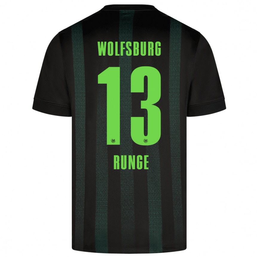 Kids Football Mads Runge #13 Dark Green Away Jersey 2024/25 T-Shirt Nz