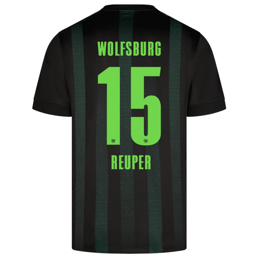 Kids Football Tim Reuper #15 Dark Green Away Jersey 2024/25 T-Shirt Nz