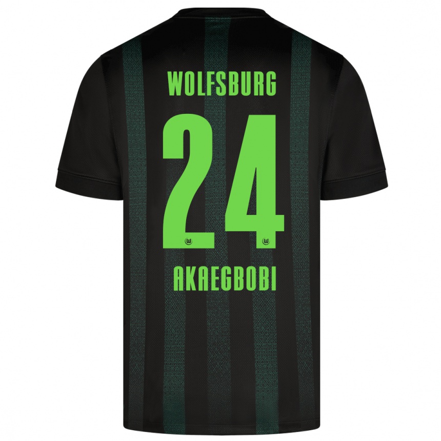 Kids Football Jonathan Akaegbobi #24 Dark Green Away Jersey 2024/25 T-Shirt Nz