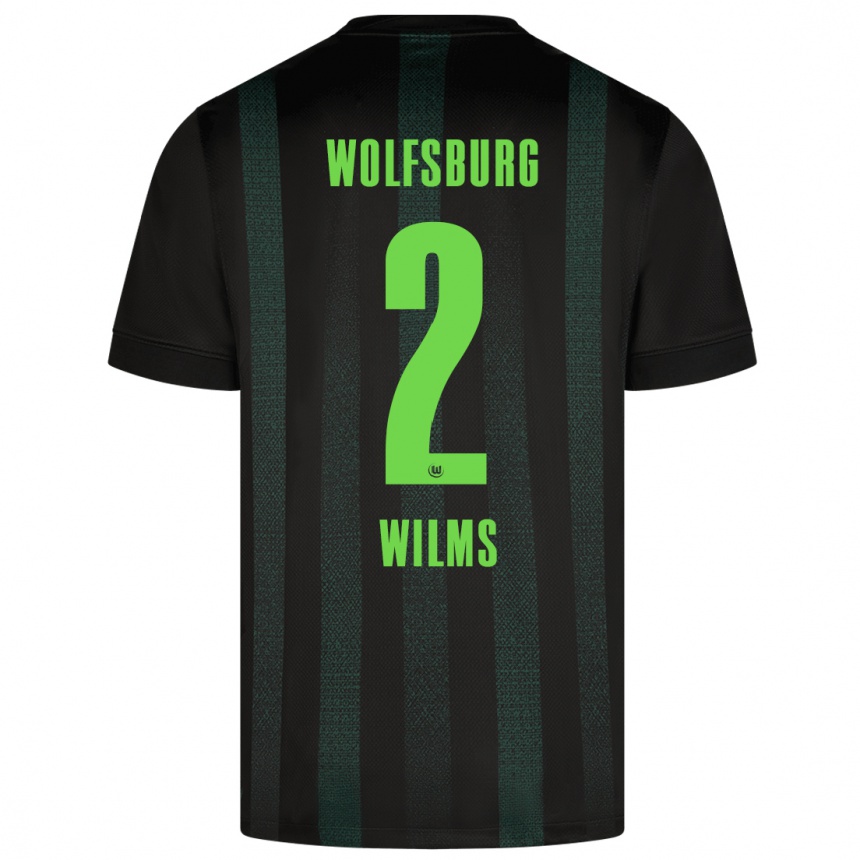 Kids Football Lynn Wilms #2 Dark Green Away Jersey 2024/25 T-Shirt Nz