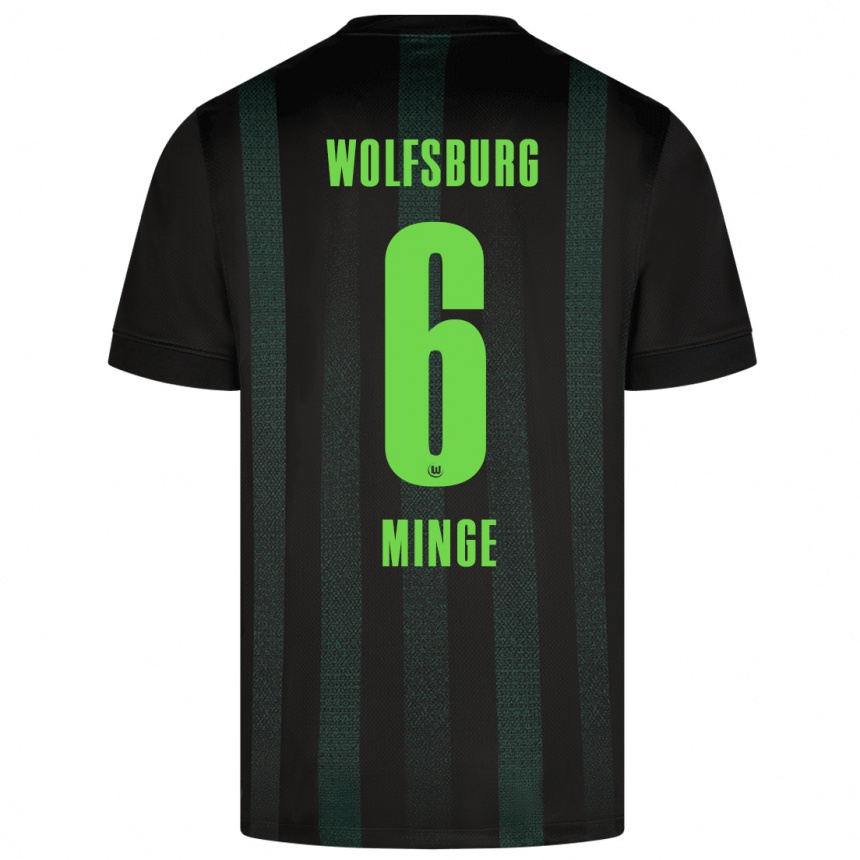 Kids Football Janina Minge #6 Dark Green Away Jersey 2024/25 T-Shirt Nz