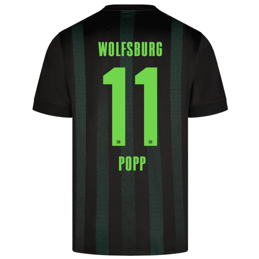 Kids Football Alexandra Popp #11 Dark Green Away Jersey 2024/25 T-Shirt Nz