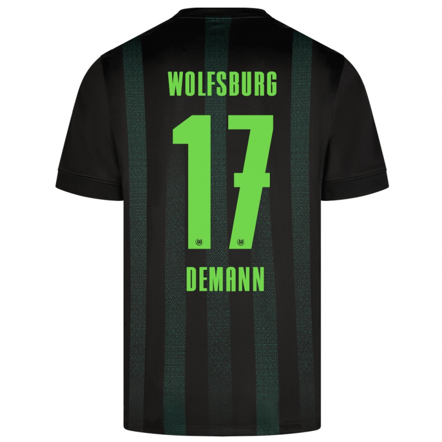 Kids Football Kristin Demann #17 Dark Green Away Jersey 2024/25 T-Shirt Nz