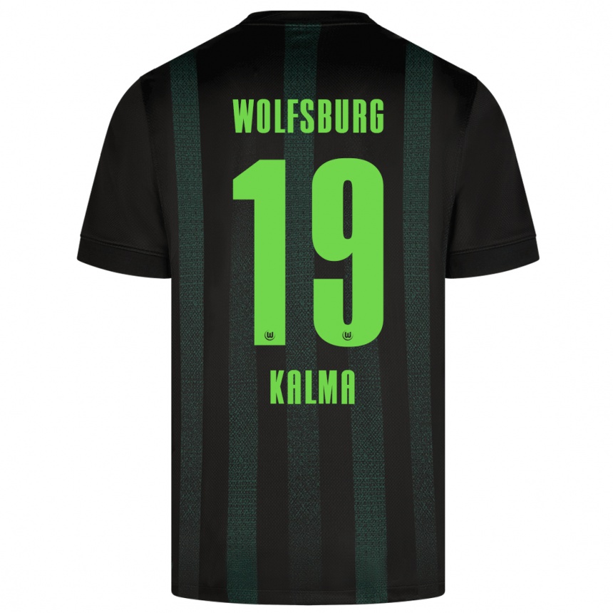 Kids Football Fenna Kalma #19 Dark Green Away Jersey 2024/25 T-Shirt Nz