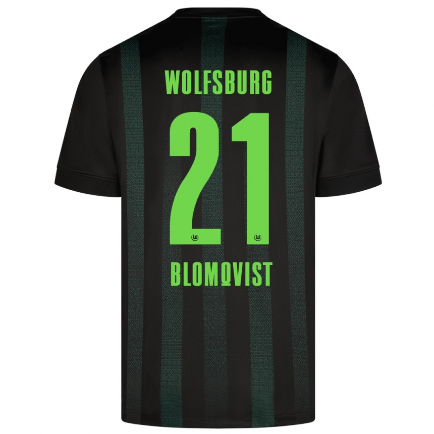 Kids Football Rebecka Blomqvist #21 Dark Green Away Jersey 2024/25 T-Shirt Nz