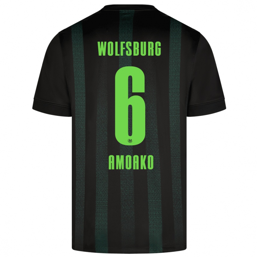 Kids Football Kofi Jeremy Amoako #6 Dark Green Away Jersey 2024/25 T-Shirt Nz