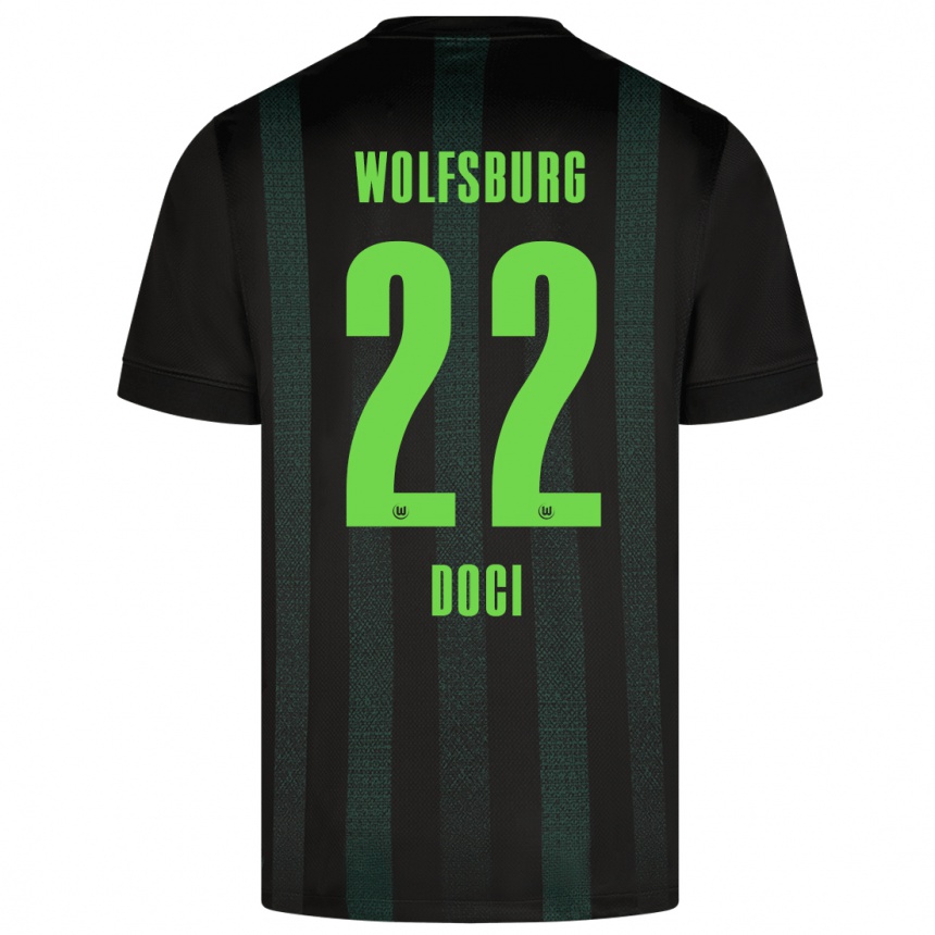 Kids Football Adrian Doci #22 Dark Green Away Jersey 2024/25 T-Shirt Nz