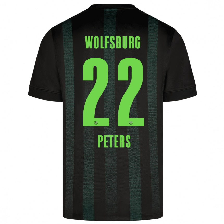 Kids Football Laurin Peters #22 Dark Green Away Jersey 2024/25 T-Shirt Nz