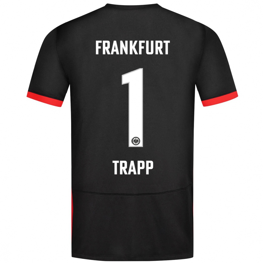 Kids Football Kevin Trapp #1 Black Away Jersey 2024/25 T-Shirt Nz