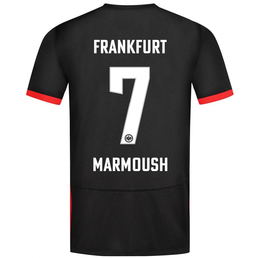 Kids Football Omar Marmoush #7 Black Away Jersey 2024/25 T-Shirt Nz