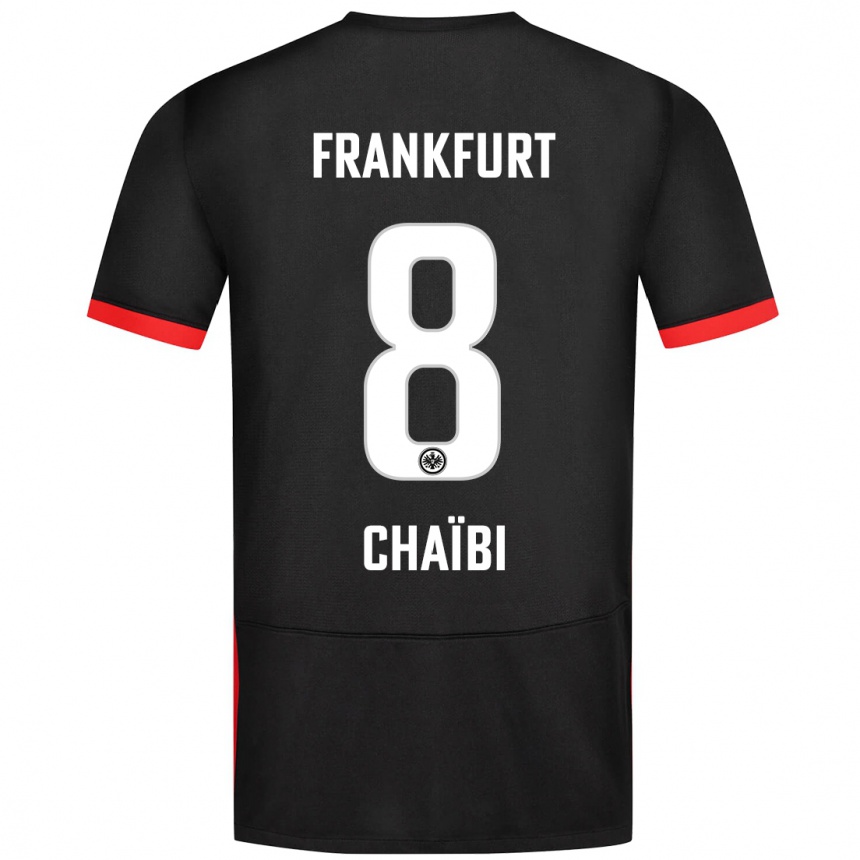 Kids Football Farès Chaïbi #8 Black Away Jersey 2024/25 T-Shirt Nz