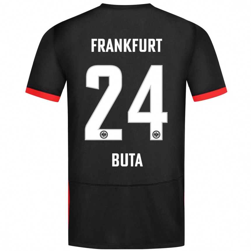 Kids Football Aurélio Buta #24 Black Away Jersey 2024/25 T-Shirt Nz