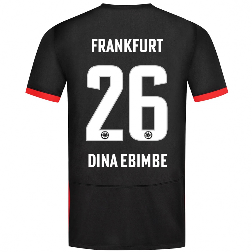 Kids Football Junior Dina Ebimbe #26 Black Away Jersey 2024/25 T-Shirt Nz