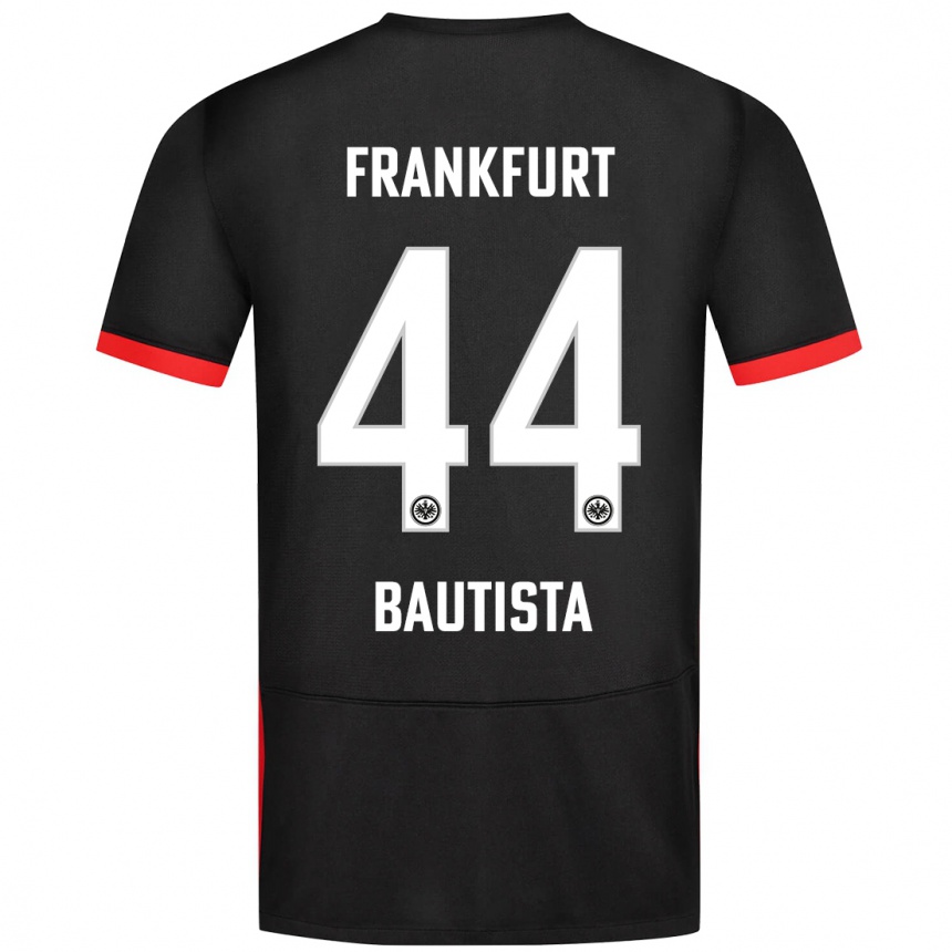 Kids Football Davis Bautista #44 Black Away Jersey 2024/25 T-Shirt Nz