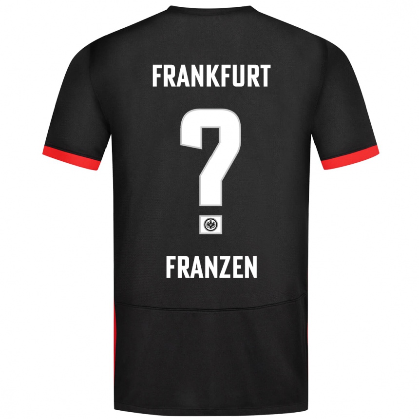 Kids Football Marlon Franzen #0 Black Away Jersey 2024/25 T-Shirt Nz